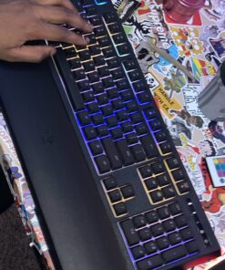 Razer Ornata Chroma Gaming Keyboard: Hybrid Mechanical Key Switches - Customizable Chroma RGB Lighting - Individually Backlit Keys - Detachable Plush Wrist Rest - Programmable Macro Functionality 41 B1M61FeG7cS