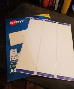 Avery Easy Peel Printable Address Labels with Sure Feed, 1" x 2-5/8", White, 750 Blank Mailing Labels (08160) 750 labels 26 B1MNcW SX1S