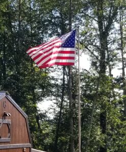 American Flag 5x8-100% Made in USA Using Tough, Long Lasting Nylon Built for Outdoor Use, UV Protected and Featuring Embroidered Stars and Sewn Stripes Plus Superior Quadruple Stitching on Fly End 23 B1MmoZgNfbS