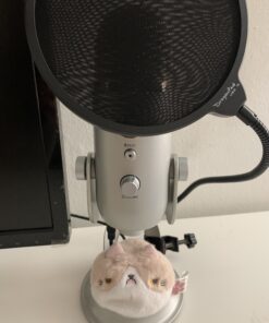 Dragonpad USA Microphone Pop Filter, for Blue Yeti, Blue Snowball - Flexible Gooseneck Microphone Mount and Double Layer Sound Shield Guard Windscreen black 62 B1NCW u3boS