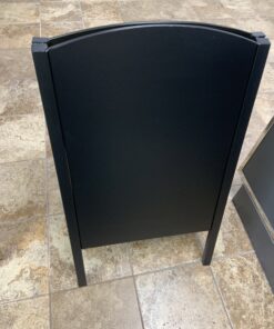 MyGift Black Metal A-Frame Erasable Chalkboard Sign, Freestanding Foldable Dual Sided Sidewalk Chalkboard Easel, Restaurant Menu Board, Decorative Wedding Signage 22 B1Nxug5AURS