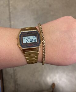 Digital Sports Watch Men's Women Water Resistant Outdoor Stainless Steel Band Electronic Square LED Back Light Wristwatch Gold 1123 29 B1O5lz xzS