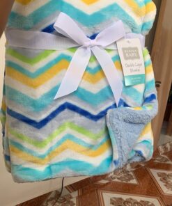 Hudson Baby Unisex Baby Plush Mink and Sherpa Blanket, Blue, One Size 18 B1OOJkWgupS