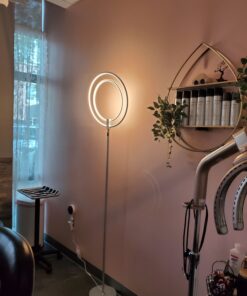 Brightech Eclipse Dimmable LED Floor Lamp, Modern Torchiere Floor Lamp for Living Rooms & Offices – Super Bright Tall Lamp with Dimmable Options for Reading, Standing Lamp Living Room Décor - Silver 48 B1PA1vgBbS