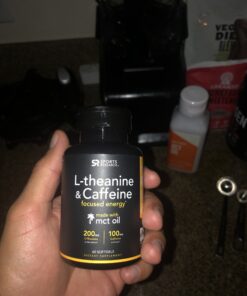 Sports Research L-Theanine Supplement with Caffeine & Coconut MCT Oil - Focused Energy, Alertness & Relaxation Without Drowsiness - 200mg L Theanine, 100mg Organic Caffeine - 60 Liquid Softgels 27 B1PBNjHxucS