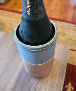 Huski Wine Chiller | Award Winning Iceless Design | Keeps Wine Cold up to 6 Hours | Wine Accessory | Next Generation Ice Bucket | Fits Some Champagne Bottles | Perfect Gift for Wine Lovers (Champagne) Matte Champagne 36 B1PFuizwCOS