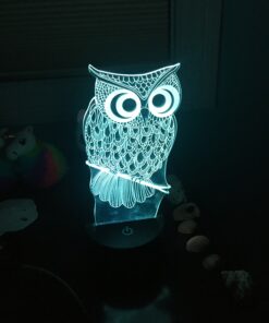 Elstey Owl 3D Illusion Lamp, 7 Color Changing Touch Table Desk LED Night Light Great Kids Gifts Home Decoration 22 B1Pb5l14DjS