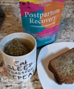 Pink Stork Postpartum Recovery Herbal Tea, Organic Red Raspberry Leaf with Chamomile, Hormone Balance for Women after Labor and Delivery, Strawberry Passion, Caffeine-Free, 15 Sachets 22 B1QTnialoZS