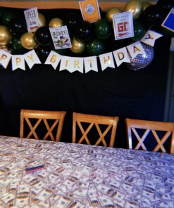 Beistle Big Bucks Tablecover, 54” x 108” – Plastic Table Cloth, Casino Theme Party Decorations, Casino Themed Party Supplies, Money Party Decorations, Dollar Bill Table Cloth 1 24 B1RCRZH0S2S
