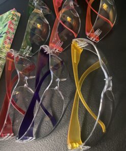 JORESTECH Eyewear Protective Safety Glasses, Polycarbonate Impact Resistant Lens Pack of 12 (Multi-Colors) Pink, Red, Yellow, Orange, Purple, Green 21 B1RNLarrWMS