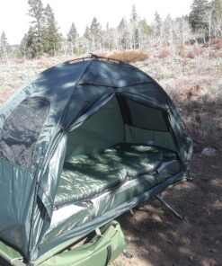 Outsunny Multifunctional Folding Camping Cots for Adults, Elevated Tent with Sleeping Bag, Thick Air Mattress Pad, Portable Single Sleeping Cot Camping Bed 40 B1Ra85wziGS