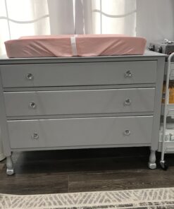 TILLYOU Changing Pad Cover Set in Soft Jersey Material - Fits 32"/34''x16" Contoured Pad for Babies,Peachy Pink & Lt Gray 2 Piece Assortment 2-pack Peachy Pink & Lt Gray 28 B1RdYHqmuqS