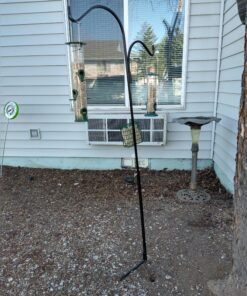 Ashman Shepherds Hook 65 Inch Two Sided Shepherd Hook, 1/2 Inch Thick, Super Strong, Rust Resistant Steel Hook Ideal for Use for Hanging Plant Baskets, Bird Feeders, and Weddings Pack of 1 31 B1RpVOk7doS