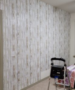 RoomMates RMK9050WP White Distressed Wood Peel and Stick Wallpaper Rustic Wood 55 B1Ru0PSH0S