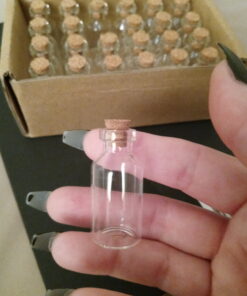 Yesker IPV023 Package of 24 Small Mini Glass Jars with Cork Stoppers-Size: 1-1/2" Tall X 3/4 Inches Diameter, Count 39 B1S nCHT55S