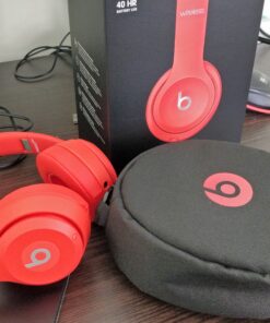 Beats Solo3 Wireless On-Ear Headphones - Apple W1 Headphone Chip, Class 1 Bluetooth, 40 Hours of Listening Time, Built-in Microphone - Red (Latest Model) Without AppleCare+ 47 B1SBJYSWdS