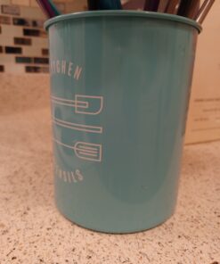 Now Designs Powder-Coated Steel Utensil Crock, Turquoise 29 B1SGSOPqOS