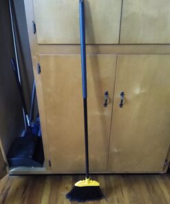 Rubbermaid Commercial Products Smooth-Surface Angle Broom, 10-Inch, Black, Metal Handle, Indoor/Outdoor Broom for Garages/Courtyards/Sidewalks/Decks/Kitchens/Offices Jumbo 9 B1SWQwv04PS
