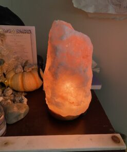 Himalayan Glow HS-1003 Himalayan Hand Carved Crystal Salt Lamp with Wooden Base, 6-7 LBS, Pink 59 B1SWvvkYEuS
