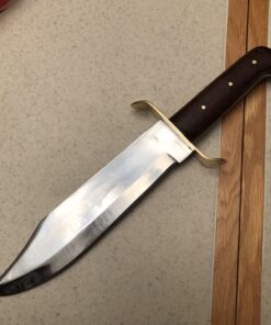 SZCO Supplies 15” Classic Wood Handle Carbon Steel Bowie Blade Outdoor Survival Knife,Brown/Brass 63 B1Sh67G78GS