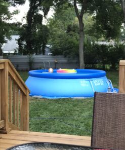 Intex 26175EH Easy Set 15 Feet by 42 Inch Round Inflatable Outdoor Backyard Above Ground Swimming Pool Set with Cover, Ladder, and Filter, Blue 15FT x 42IN 59 B1T nI0k06S 1