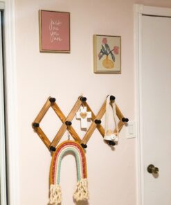 MyGift 10 Hook Burnt Wood Wall Mounted Expandable Accordion Peg Coat Rack Hanger for Entryway, Mudroom or Garage 1 Rack 39 B1Td8lLkL3S