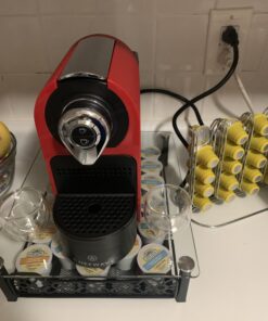 ChefWave Espresso Machine and Coffee Maker (Red) - Compatible with Nespresso Original Capsules, Programmable, One-Touch, Italian, 20 Bar High Pressure Pump Bundle with Pod Holder and Glasses Red 28 B1TkcT76EvS