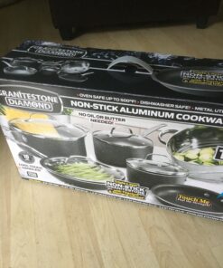 Granitestone Original 10 Piece Nonstick Cookware Set, Scratch-Resistant, Granite-Coated, Dishwasher and Oven-Safe Kitchenware, PFOA-Free Pots and Pans As Seen On TV Black Speckle 27 B1Tw6Cf2ES