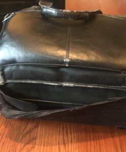 Samsonite Leather Expandable Briefcase 17 inch Black 27 B1UDmkxvStS