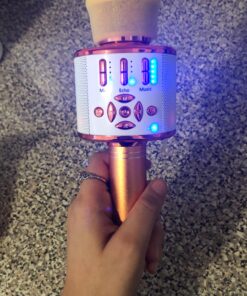 Ankuka Karaoke Microphone for Kids, Bluetooth Karaoke Microphone with LED Lights,Portable 4 in 1 Wireless Microphone Toys Christmas Birthday Gift Home Party Kids Toys for Girls Boys Adults(Rose Gold) Rose Gold 33 B1UTeeWs7nS
