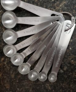 Measuring Spoons: U-Taste 18/8 Stainless Steel Spoons Set of 9 Piece: 1/16 tsp, 1/8 tsp, 1/4 tsp, 1/3 tsp, 1/2 tsp, 3/4 tsp, 1 tsp, 1/2 tbsp & 1 tbsp Dry and Liquid Ingredients XS-9 pcs 46 B1UeZvJnMSS