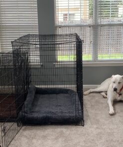 MidWest Homes for Pets 54L-Inch Gray Dog Bed or Cat Bed w/ Comfortable Bolster | Ideal for Giant Dog Breeds (Great Dane / Mastiff) & Fits a 54-Inch Dog Crate Grey 29 B1Ujbo6nqDS