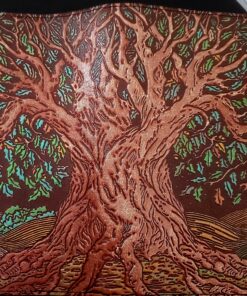 Oberon Design Genuine Leather Refillable Journal Cover with a Hardbound Blank Insert, 6x9 Inches, Hokusai Wave, Navy with a Pewter Button, Made in the USA 17 B1Ulz79kkS