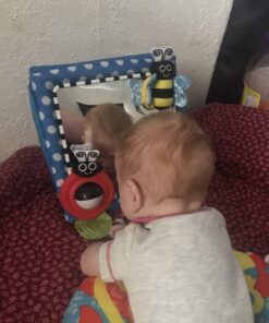 Sassy Tummy Time Floor Mirror | Developmental Baby Toy | Newborn Essential for Tummy Time | Great Shower Gift, Blue, 10 Inch (Pack of 1) 41 B1VG8FmOkCS