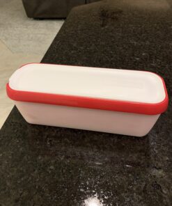 StarPack Long Scoop Reusable Ice Cream Containers with Lids (2-Pack) - Ice Cream Container for Home Made Ice Cream Storage, Soup & Food Storage - Durable Ice Cream Freezer Containers with Style! 2 Pack Cherry Red 31 B1VKfwCQmKS