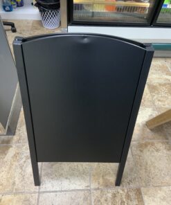 MyGift Black Metal A-Frame Erasable Chalkboard Sign, Freestanding Foldable Dual Sided Sidewalk Chalkboard Easel, Restaurant Menu Board, Decorative Wedding Signage 23 B1VSQ66KnNS