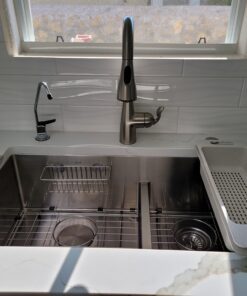 ZUHNE 32-Inch Stainless Steel Undermount Kitchen Sink Double Bowl 16 Gauge (60/40 Low Divide) 60/40 Low Divide 26 B1VT72e0quS