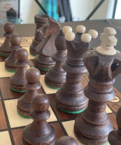 Wegiel Handmade European Ambassador Chess Set - Wooden 21 Inch Beech & Birch Board with Felt Base - Carved Hornbeam & Sycamore Wood Chess Pieces Ambassador - Brown 101 B1WFXVNm2gS