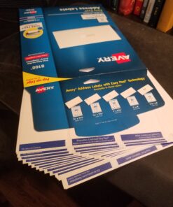 Avery Easy Peel Printable Address Labels with Sure Feed, 1" x 2-5/8", White, 750 Blank Mailing Labels (08160) 750 labels 27 B1WdATZJr1S