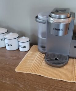 Creative Co-Op Metal Containers with Lids, Coffee, Tea, Sugar (Set of 3 Sizes/Designs) White 38 B1WnDwcHmbS