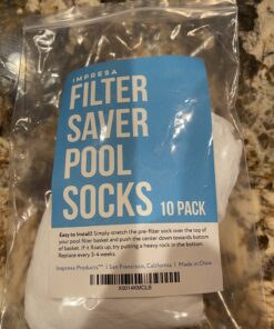 IMPRESA 10-Pack of Pool Skimmer Socks - Excellent Savers for Filters, Baskets, and Skimmers - The Ideal Sock/Net/Saver to Protect Your Inground or Above Ground Pool 32 B1Ws01SFJnS