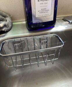 iDesign Gia Stainless Steel Dish Sponge Holder Basket with Suction Cups, Ideal for Kitchen Sinks and Bathroom Organization, Set of 1, Polished 34 B1XlcEAr00S