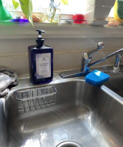 iDesign Gia Stainless Steel Dish Sponge Holder Basket with Suction Cups, Ideal for Kitchen Sinks and Bathroom Organization, Set of 1, Polished 35 B1XorYKDoUS