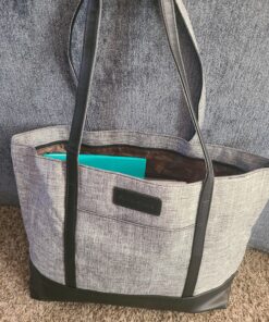 Laptop Tote Bag for Women,College Essentials 15.6-17 In Teacher Supplies Laptop Bag,Water Resistant Work Bag College Bag A-15.6 Inch-gray 34 B1Y2q4EZwoS