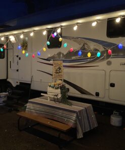 Camco Gray RV Party Light Holder - Easily Slides Into Awning Roller Bar Channel, Each Hanger Supports Up to 15 lbs - 7 Pack (42693) Awning Light Holder 9 B1YOv6tpksS