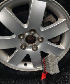 Mothers Car Wash Brush, Wheel and Fender Brush, Short Handle Tire Cleaner for Car Detailing, 10 Inch, Red/Black Standard 37 B1YYcrDHY S