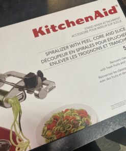 KitchenAid Fruit and Vegetable Spiralizer Attachment Stand Mixer, Polished Aluminum Spiralizer - 5 Blades 50 B1YiPUvqsAS