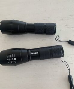 BINWO Flashlight 2pack 3000 Lumens, Tactical Flashlights Small Flashlight Powerful Waterproof Flashlights Pocket Flashlight Zoomable LED Flashlight with 5 Modes, Camping Accessories, Hiking Gear 2 Pcs 32 B1Yje1x9VnS