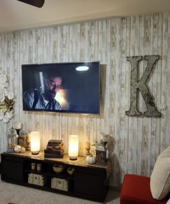 RoomMates RMK9050WP White Distressed Wood Peel and Stick Wallpaper Rustic Wood 56 B1YvJhkcAHS