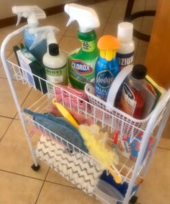 Household Essentials 05121 Slim Line 3-Tier Metal Storage Cart | Laundry Room Rolling Organizer | White 7" White - Basic 36 B1aXGJrC7vS